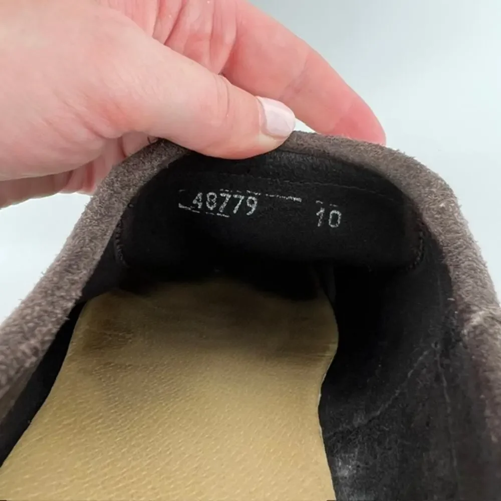 VTG J.Crew Mens Italian Suede Slip On Loafers 10 Chocolate Brown Indoor Outdoor